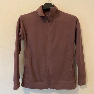 Mondetta Women Small Jacket Cozy Full Zip Soft Plush With Pockets Mauve Mock New